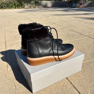 Botkier Black Winter Boots with Brown Sole